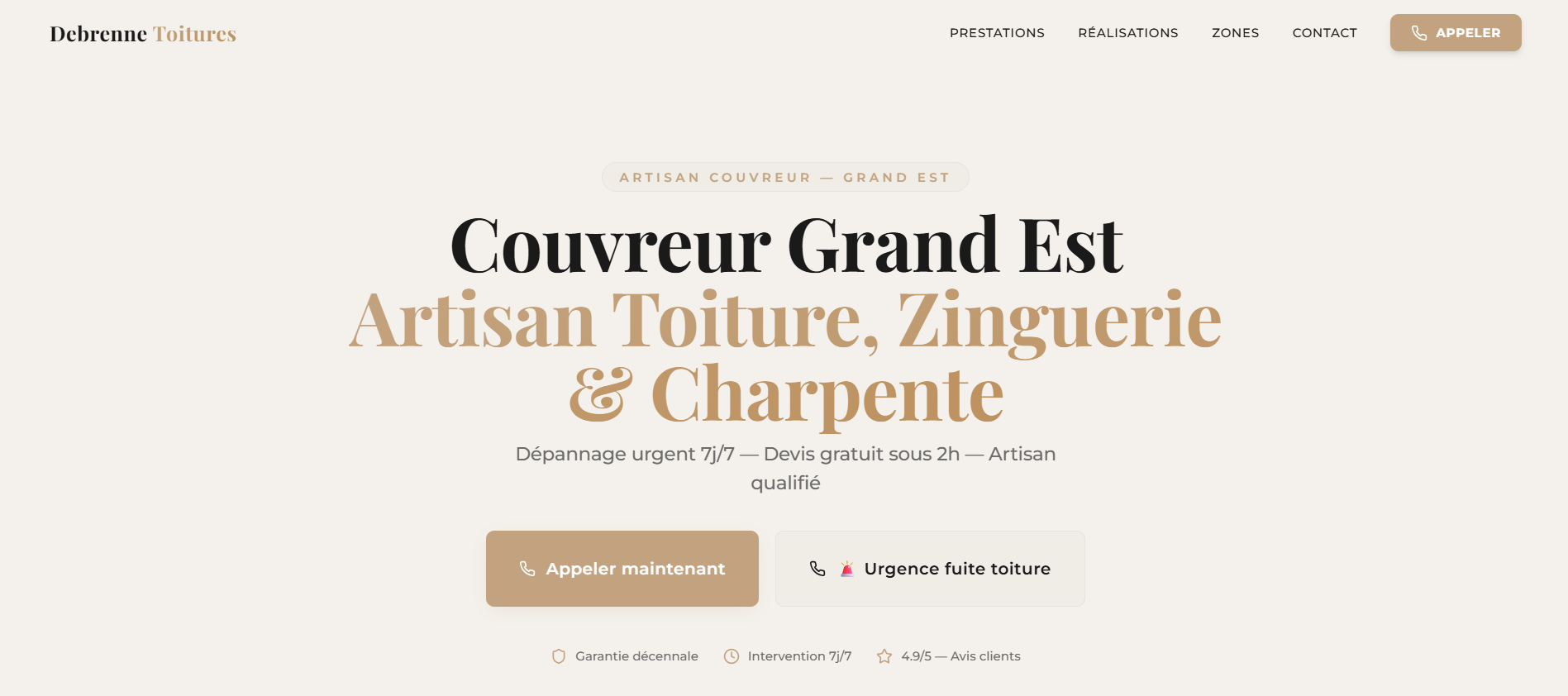 Aperçu du site Debrenne Couverture