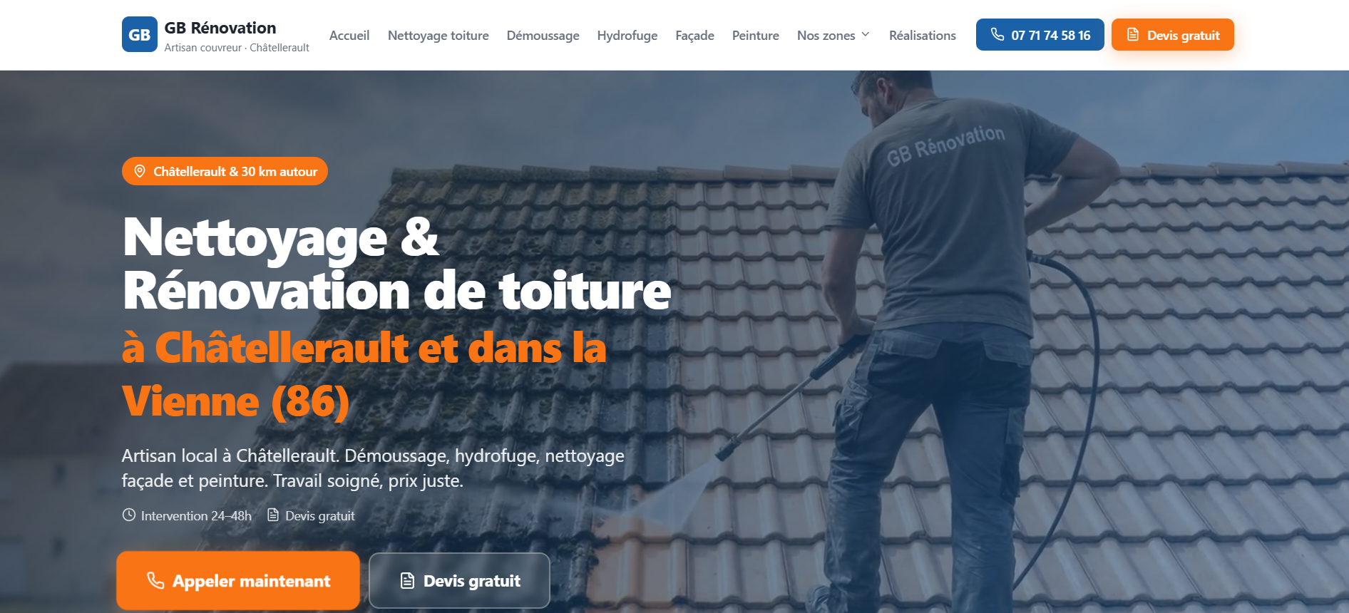 Aperçu du site GB Rénovation